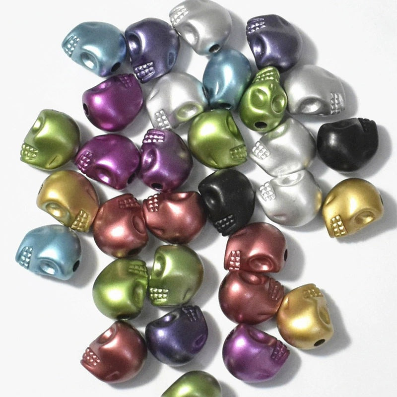 13mm Matte colored skull beads acrylic beads DIY Loose bead bracelet pendant accessories Secondary image