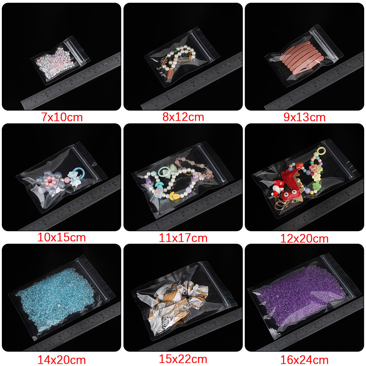 Thickened PE high-transparency self-sealing bag, ribbed bag, self-adhesive DIY handmade jewelry packaging bag, sealing bag Secondary image