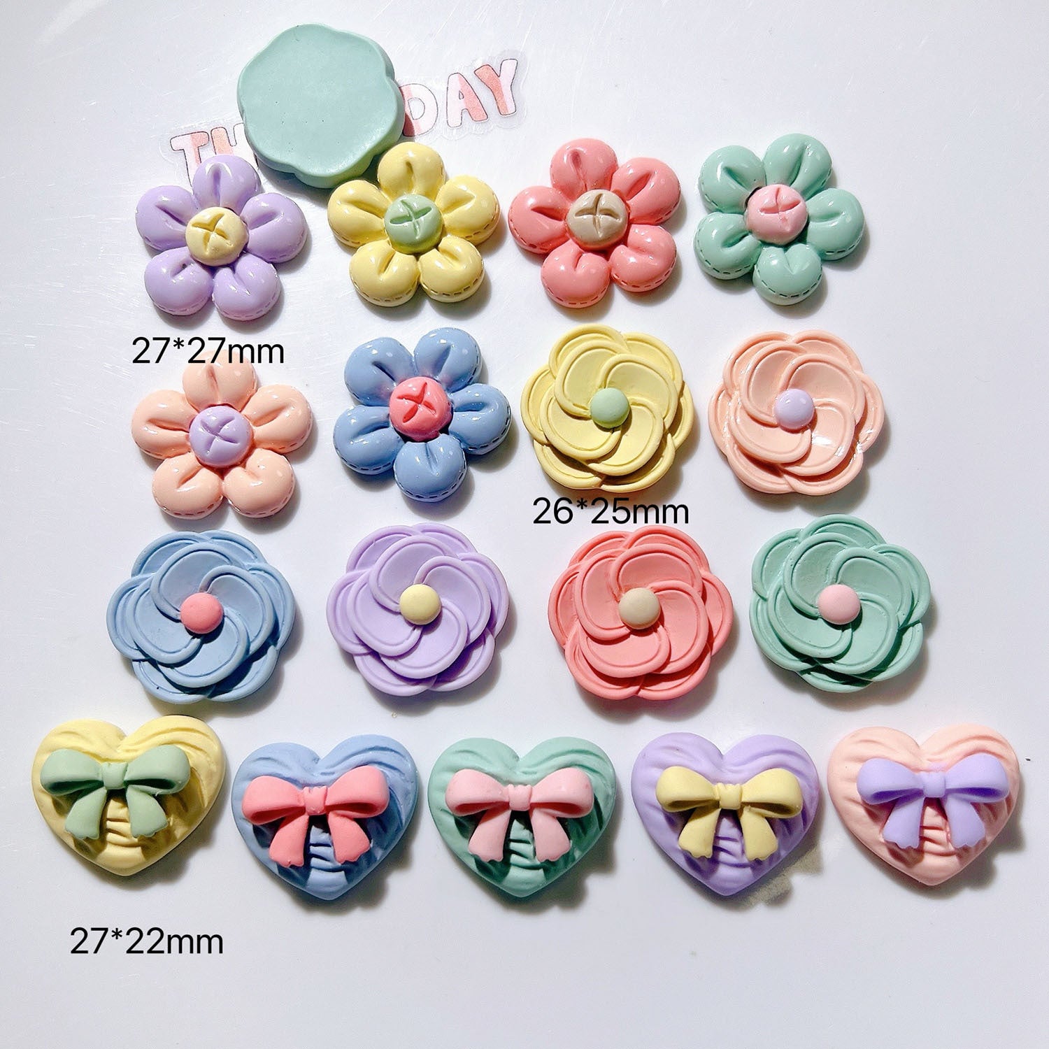 Phone case diy Adhesive hair accessory cream glue components shoe buckle base material solid color camellia Secondary image