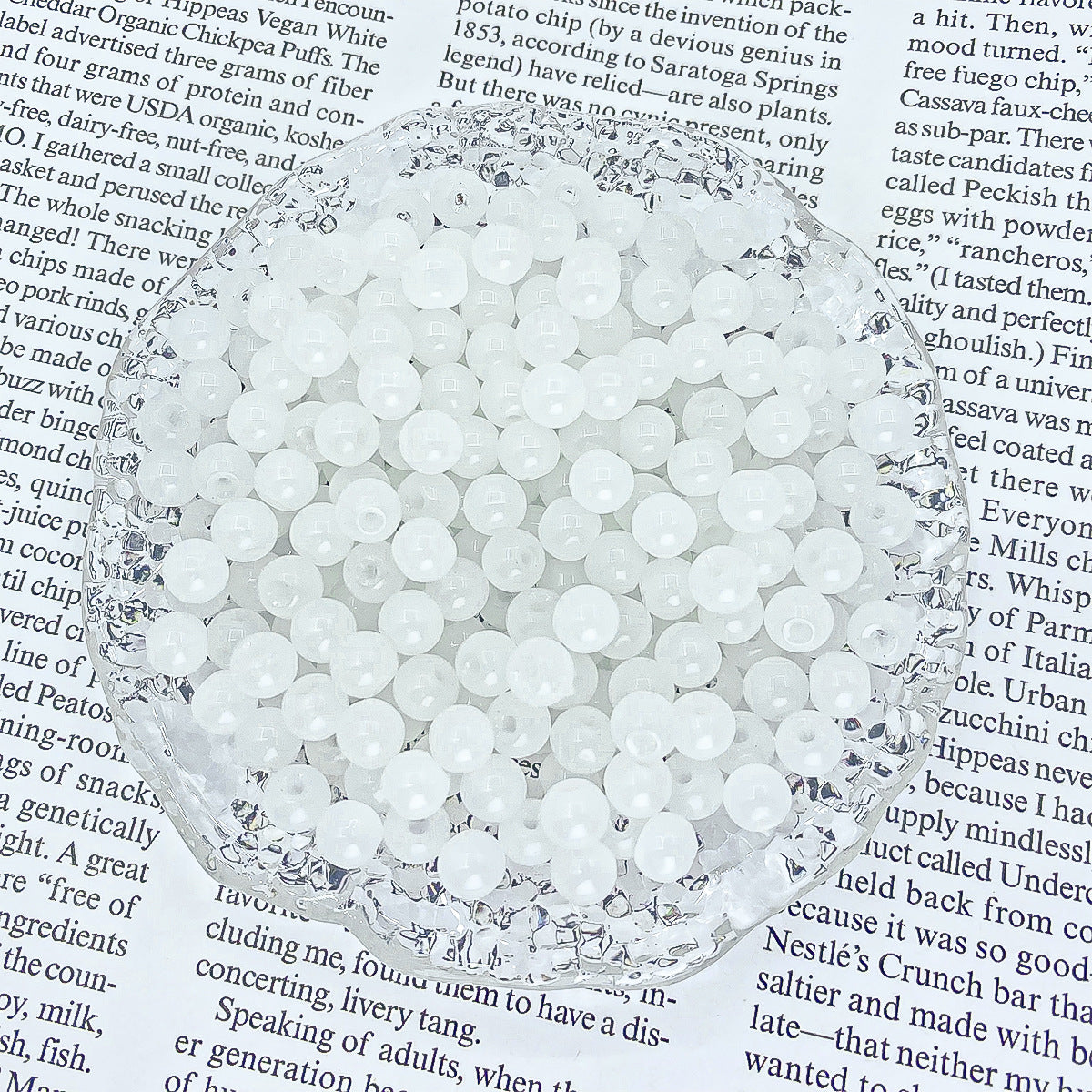 4mm 6mm Glass beads imitation jade glass beads handmade bracelet necklace DIY Beaded bracelet loose beads Secondary image