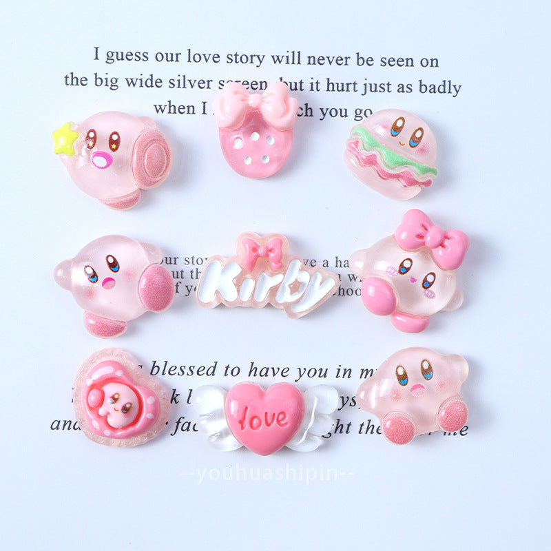 Transparent Star Kirby Series Resin Accessories Cream Glue DIY Phone Case Hair Clips Hair Accessories Handmade Materials Secondary image