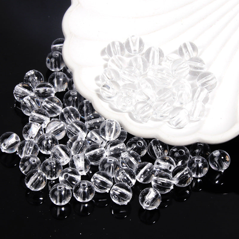 Acrylic transparent white straight-hole round beads DIY Beaded bag, bracelet, jewelry accessories, plastic beads Secondary image