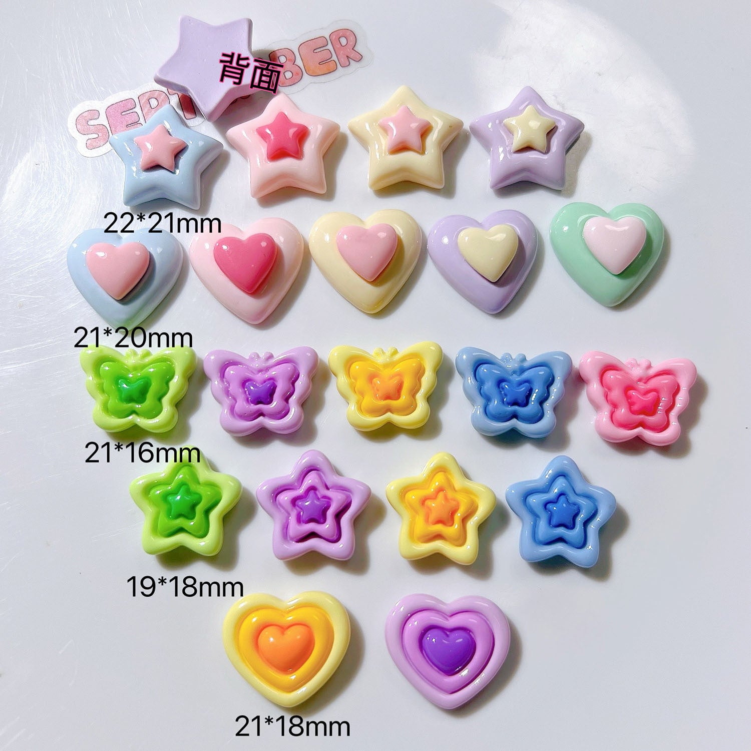 diy Craft materials: shoe buckles, water cup stickers, cream glue, hair accessories, straw covers, patches, three-layer pentagrams Secondary image