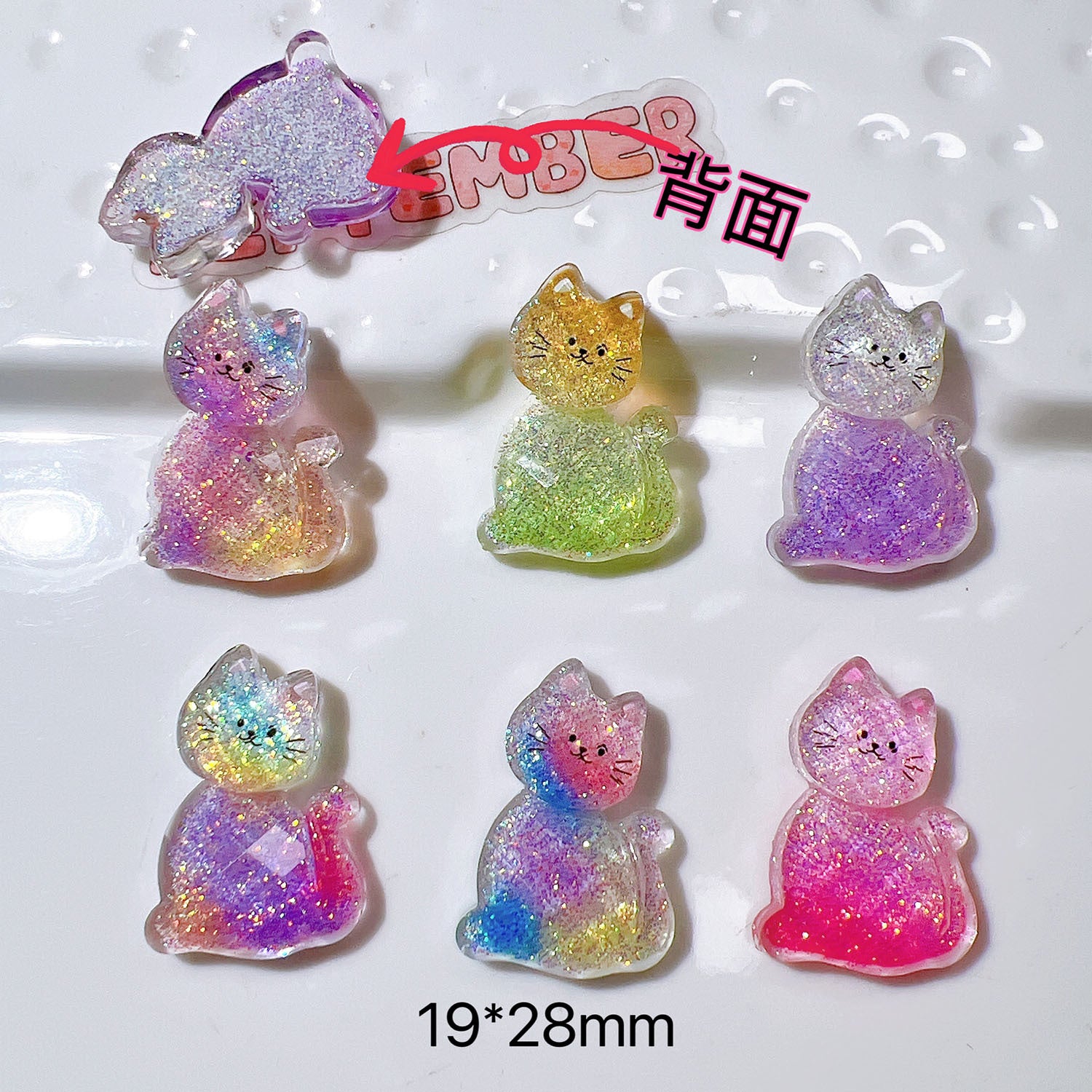 diy Accessories, handmade materials, shoe decorations, cream glue, hair accessories, stickers ab Gradient-colored cat facing left Secondary image