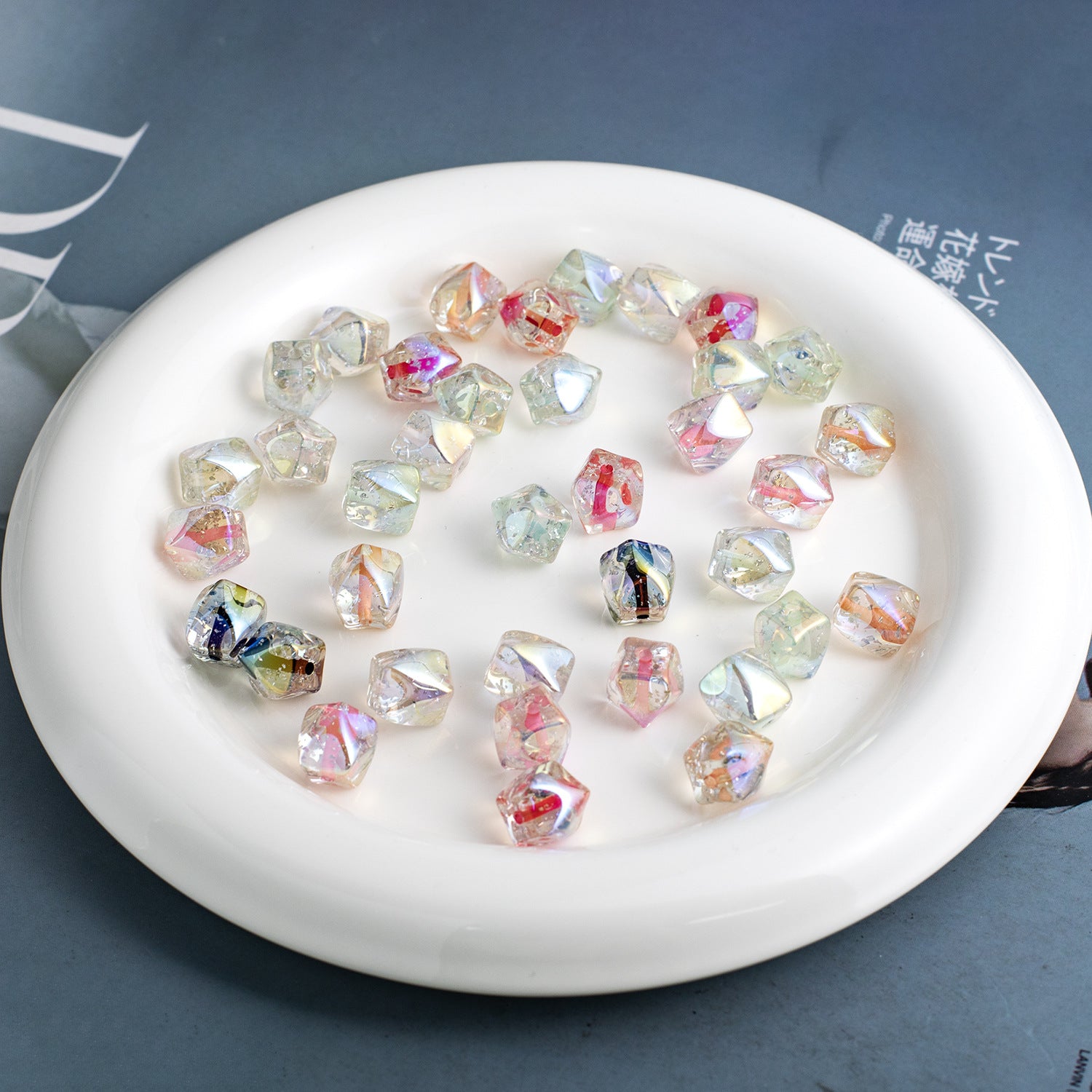 Tears of the Galaxy Baroque Cold Moon Irregular Shaped Beads Electroplated Resin Through-Hole Loose Beads diy Mobile phone chain accessories Secondary image