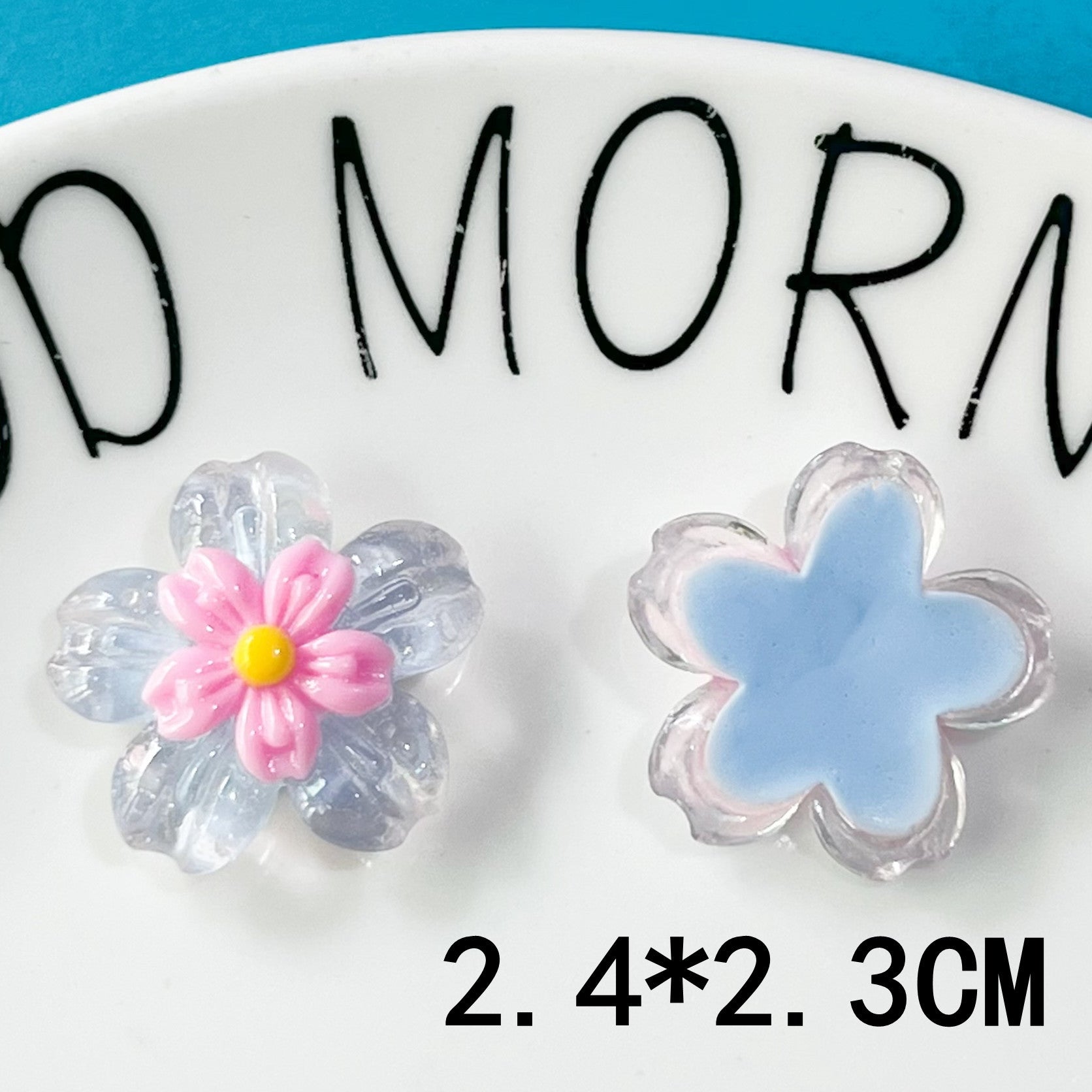 Transparent five-petal flower hair clip, hair tie, claw clip, live stream cream glue DIY shoe buckle, resin accessory patch Secondary image