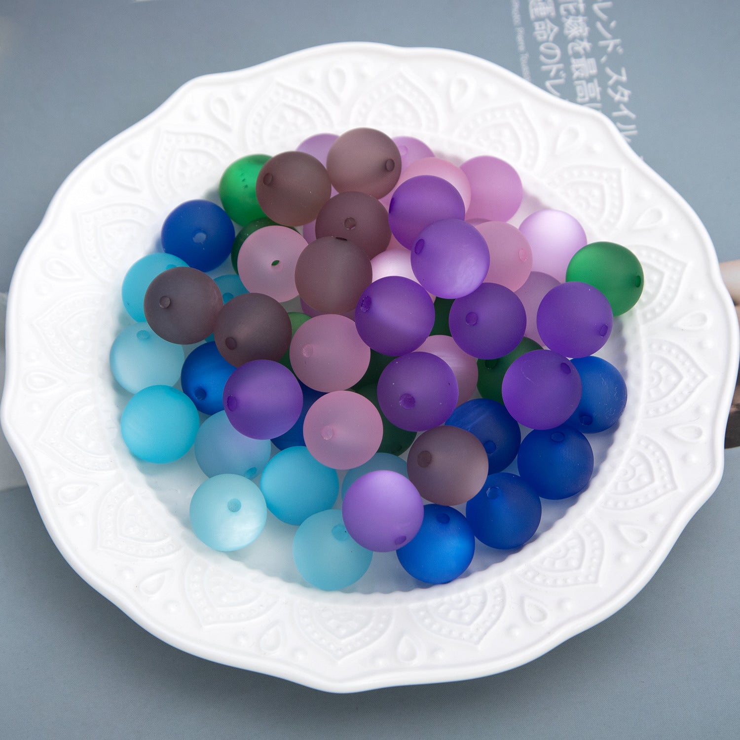 Handmade frosted wheat-colored cat's eye beads diy Jewelry accessories, DIY bracelet and necklace beading materials, loose beads Secondary image