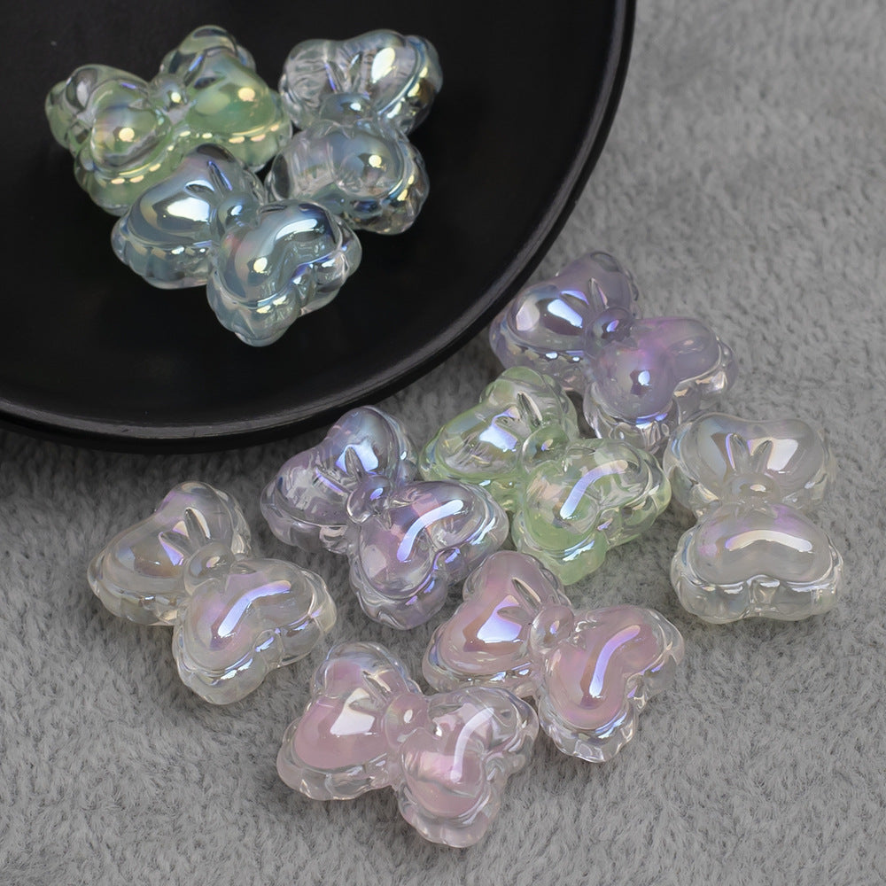 Light Encounter oil painting bow electroplated resin beads with through holes loose beads diy Mobile phone chain accessories Secondary image