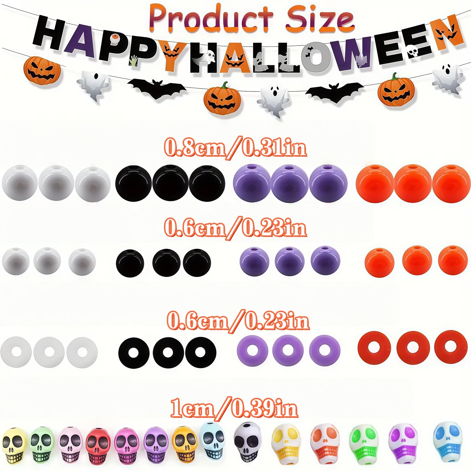 Halloween Bead Set Round Beads diy Loose bead set, Halloween accessories, acrylic accessories Secondary image