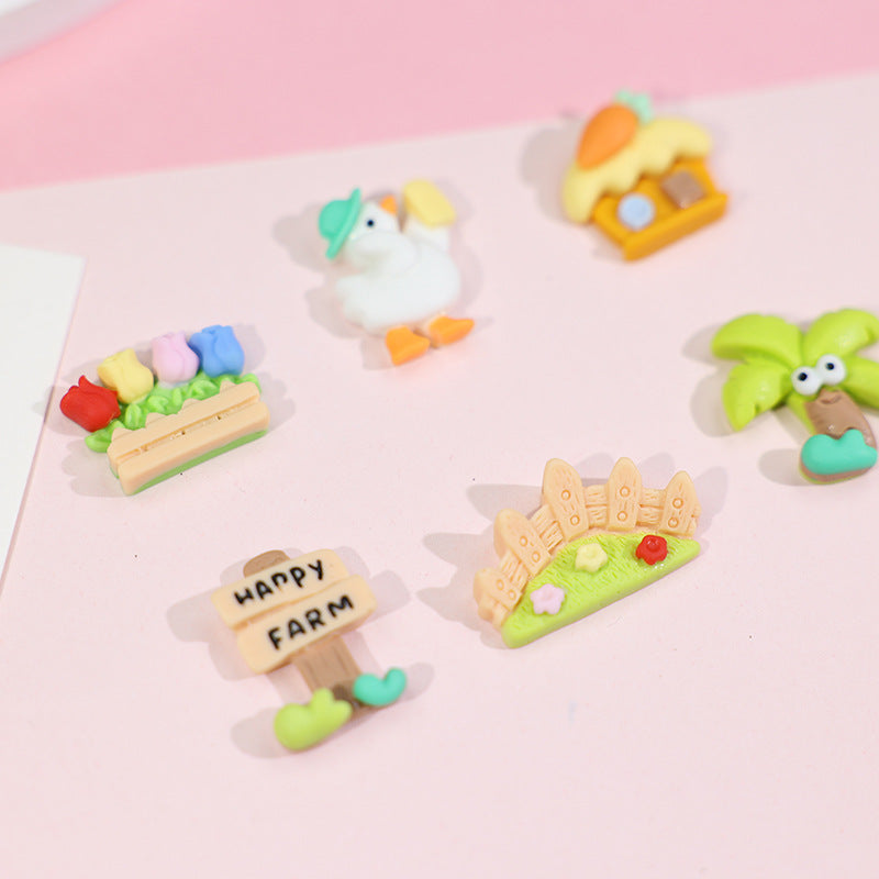 Resin Accessories Little Duck Happy Farm Slipper Decoration Water Cup Hair Accessories DIY Accessories Cartoon Patch Phone Case Secondary image