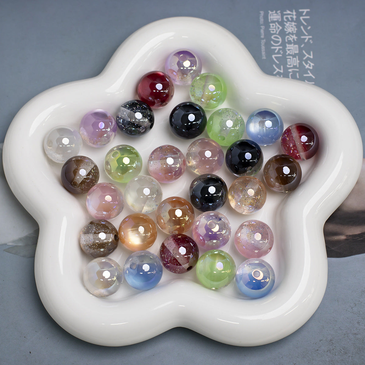 -12Yanyu Jiangnan Cold Moon Optical Plating Resin Through-Hole Loose Beads Mobile Phone Chain Beaded Jewelry Accessories Secondary image