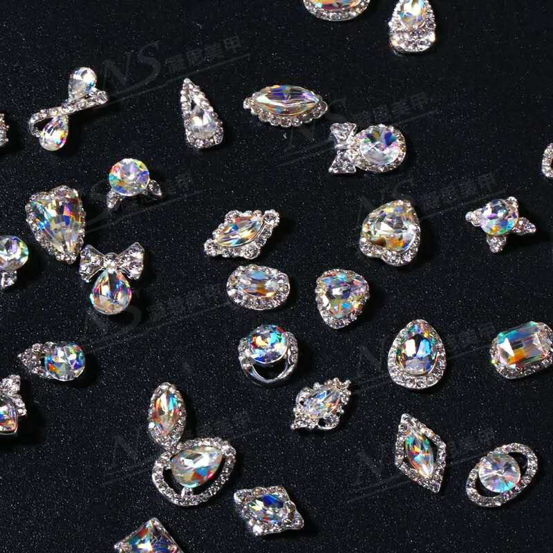 Nail art alloy accessories Sweet Nail Rhinestones Metallic Diamond Nail Stickers Colorful3D Irregular-shaped diamond Secondary image