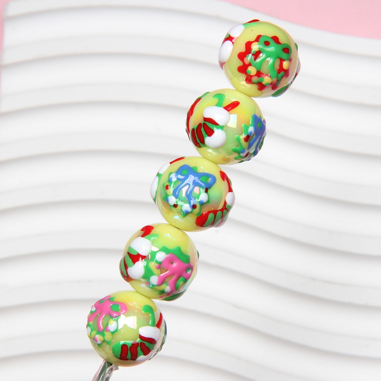 16mm Hand-painted Loose Beads diy Bracelet Phone Chain Car Hanging Ornament Accessories Bracelet diy Material Secondary image