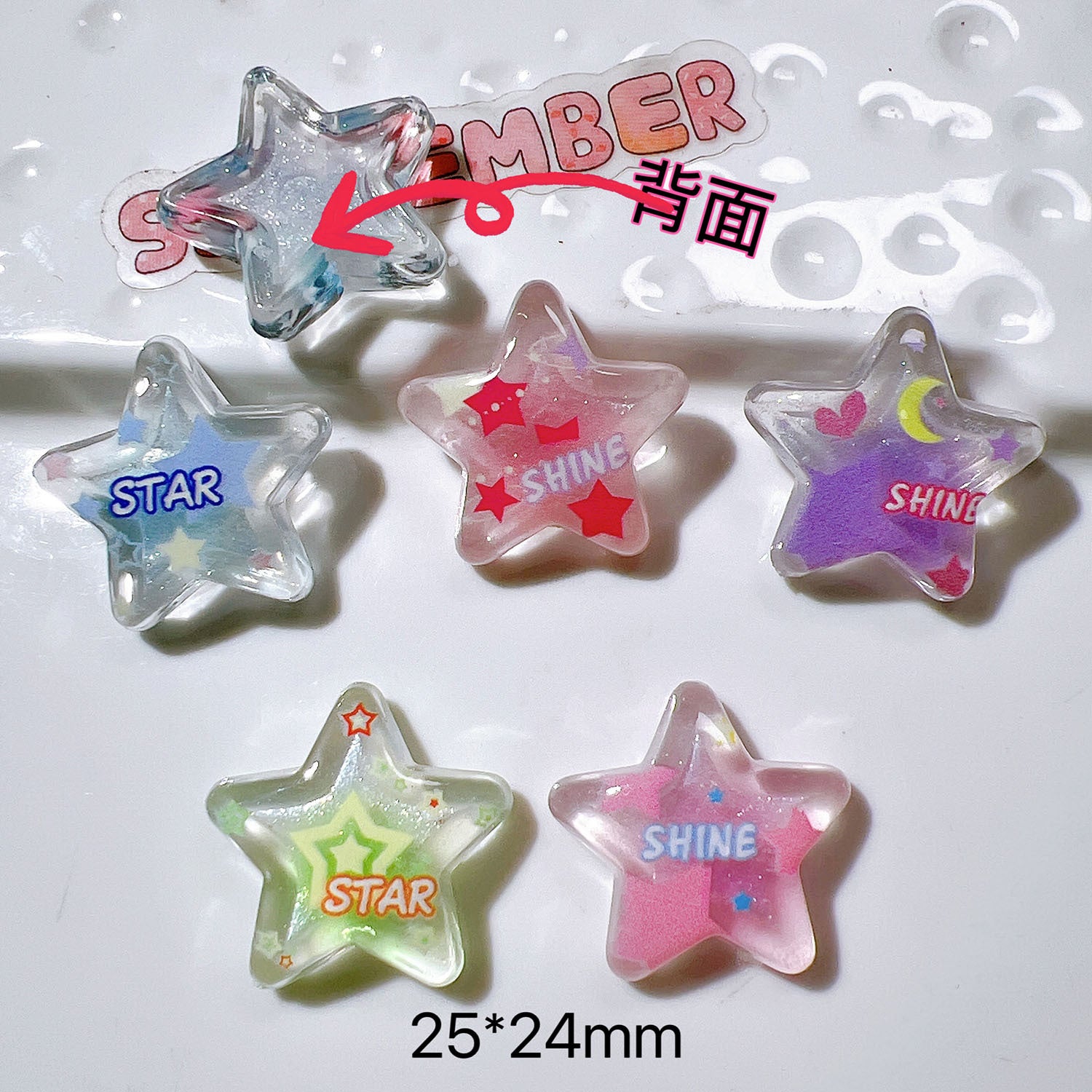 Acrylic accessories, phone case patches, hair accessories, children's clips, shoe decorations, base materials, clothing accessories star Pentagram Secondary image