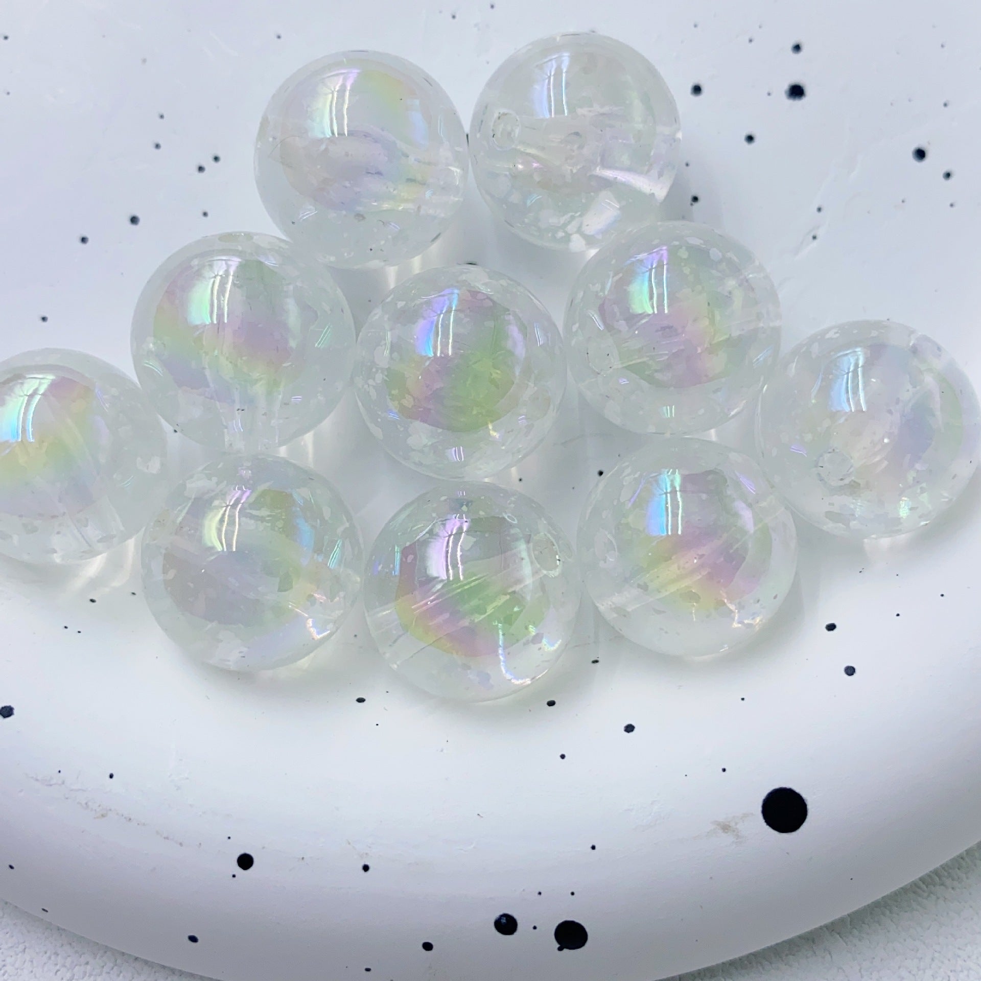 UV電気メッキのカラフルなスノーフレークビーズDIY手作りビーズブレスレットとネックレスストレートホールビーズアクセサリー サブ画像