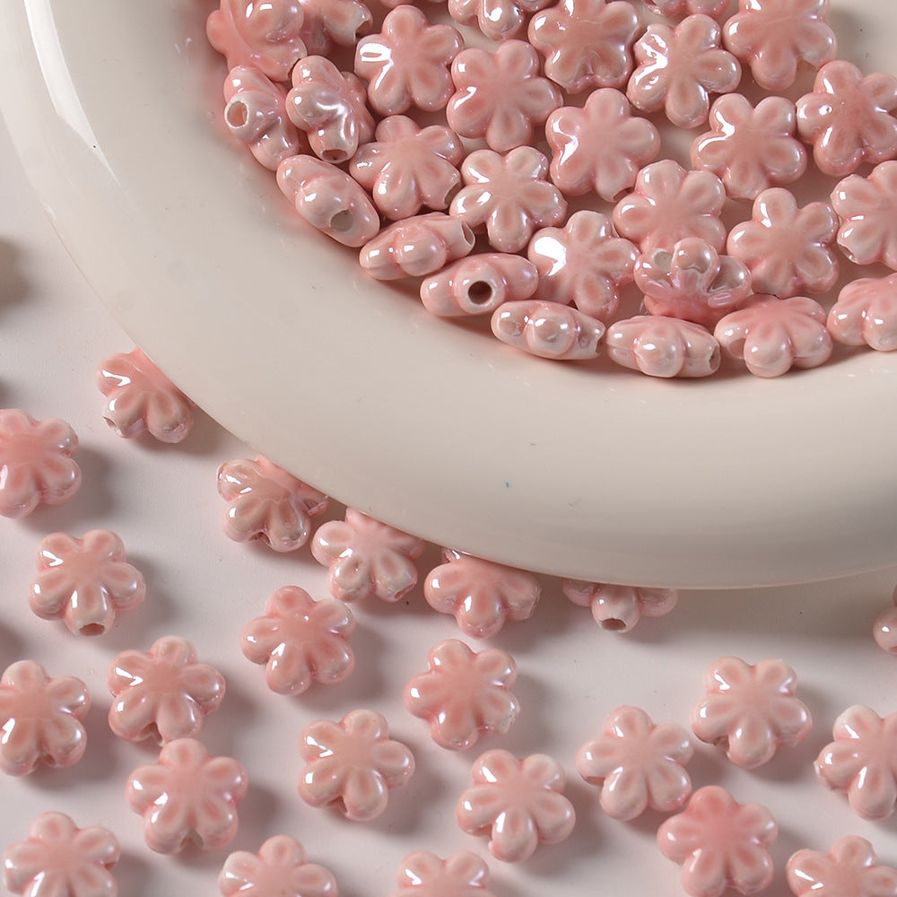 ins Wind Sakura Ceramic Loose Beads Candy Color End Beads Material Accessories diy Jewelry: bracelets, necklaces, earrings Secondary image