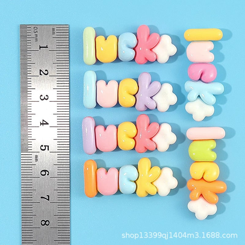 Handmade DIY Material Kit Resin Small Accessories Letter Plate Expansion Font Luck Cream Glue Ornaments Secondary image