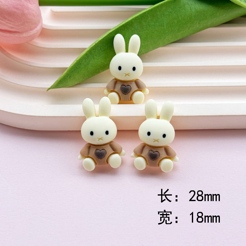 Frosted Brown Bear and Rabbit Series Resin DIY Accessories for Phone Cases, Clogs, and Mouthwash Cups Secondary image