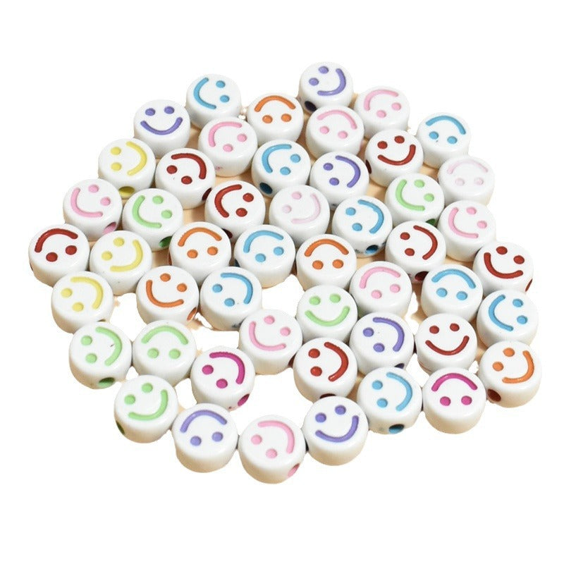 7-10mm Smiley Face Round Acrylic Beads DIY Loose bead bracelet pendant accessories Secondary image