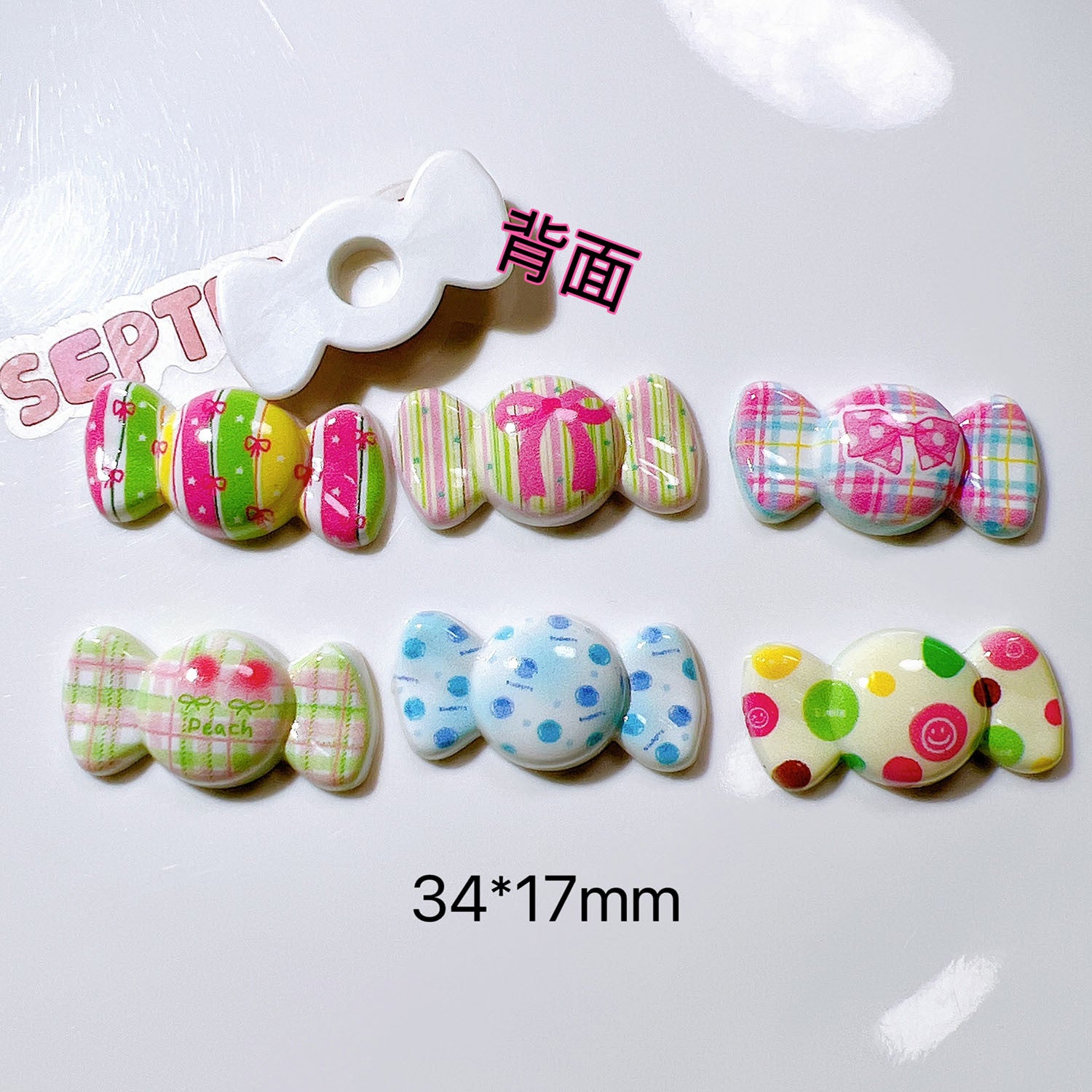Plastic accessories DIY Handmade flat children's hair accessories, shoe decorations, cream glue bows, candies Secondary image