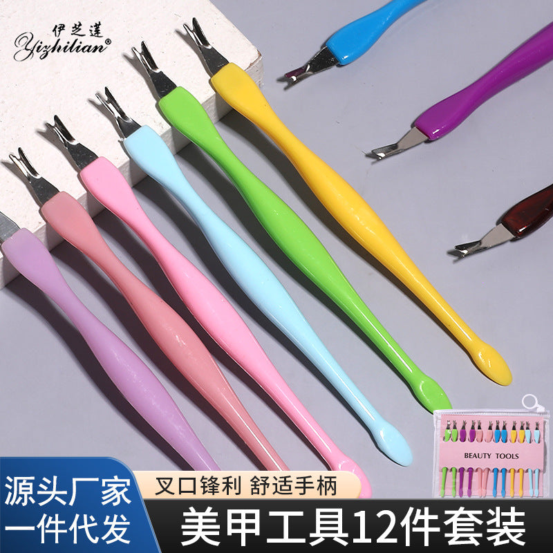 Nail cuticle fork, stainless steel cuticle fork, nail cuticle scraper, cuticle removal tool Secondary image