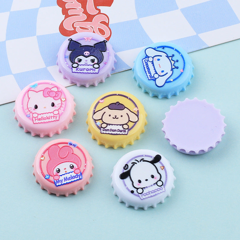 Cartoon Sanrio Animal Bottle Cap Resin Accessories Cream Glue Handmade DIY Phone Case Water Cup Hairpin Decoration Materials Secondary image