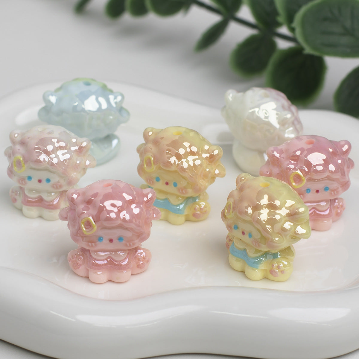 Lengyue Electroplated Through-hole Resin Cartoon3D 3D Animal Lamb Shaped Beads diy Phone Chain Pendant Secondary image