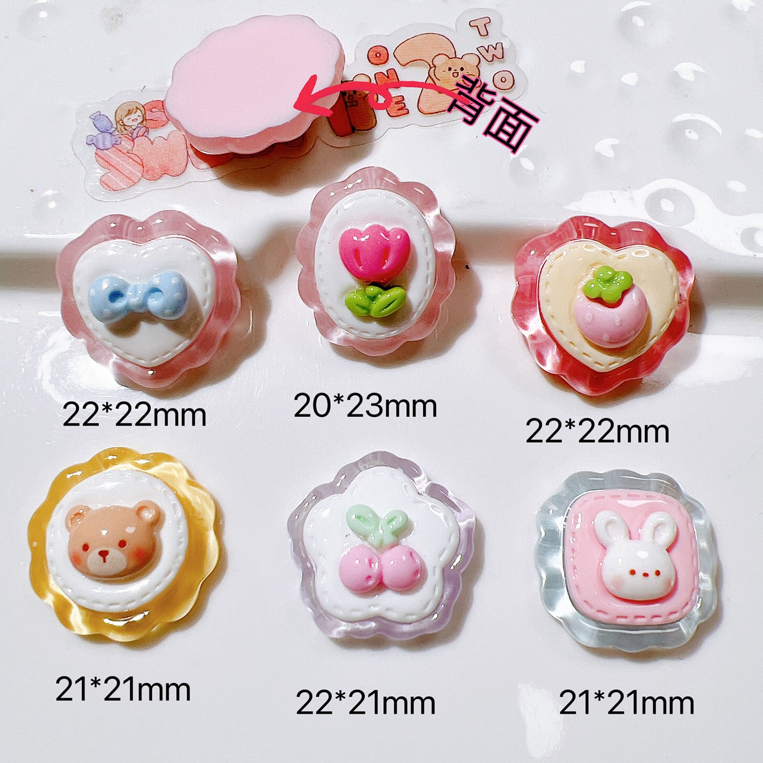 Resin Accessories DIY Decorations Handmade Materials Water Cup Stickers Cream Glue Children's Hair Accessories Lace Heart Transparent Secondary image