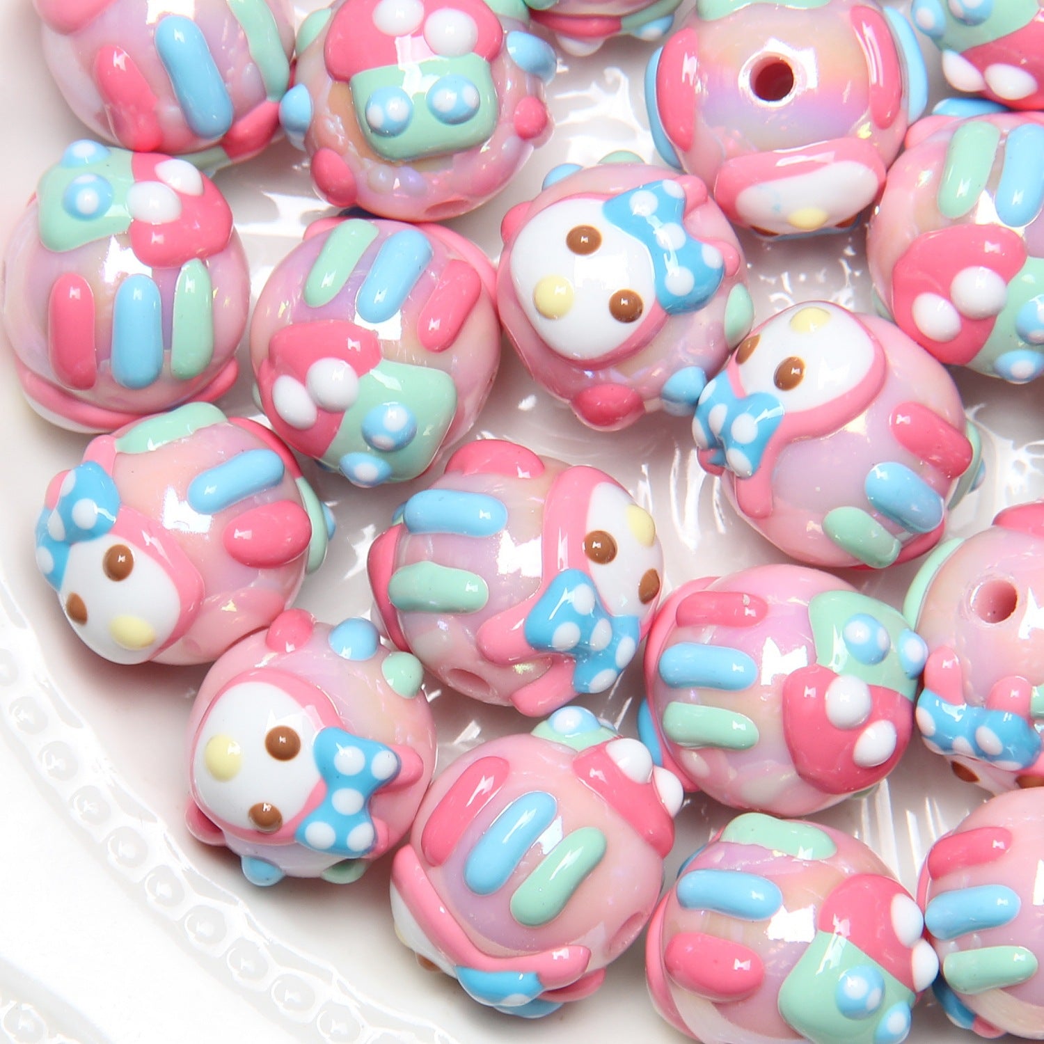 Heavy Oil Hand Painted Beads diy Beaded DIY Phone Chain Car Hanging Bag Hanging Chain Beads Beads Bulk diy Secondary image