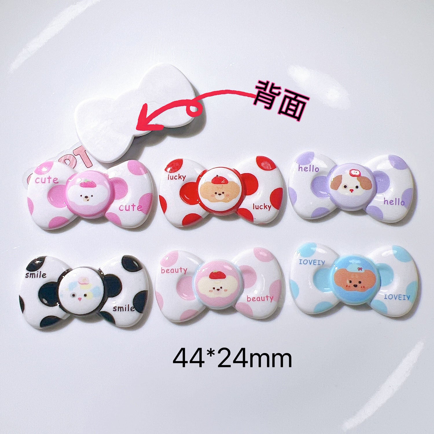 Plastic accessories diy Handmade materials: hair accessory clips, patches, shoe decorations, cream glue, round-edged cartoon bear bow ties Secondary image