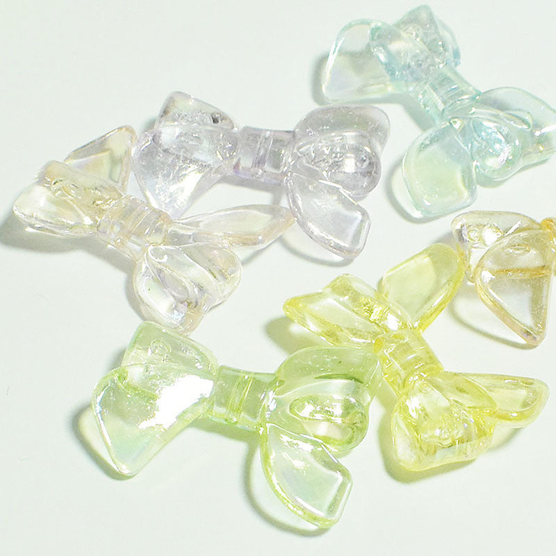 32*24mm Transparent Color AB Colorful Bowknot DIY Loose bead bracelet, phone case, pendant accessories Secondary image