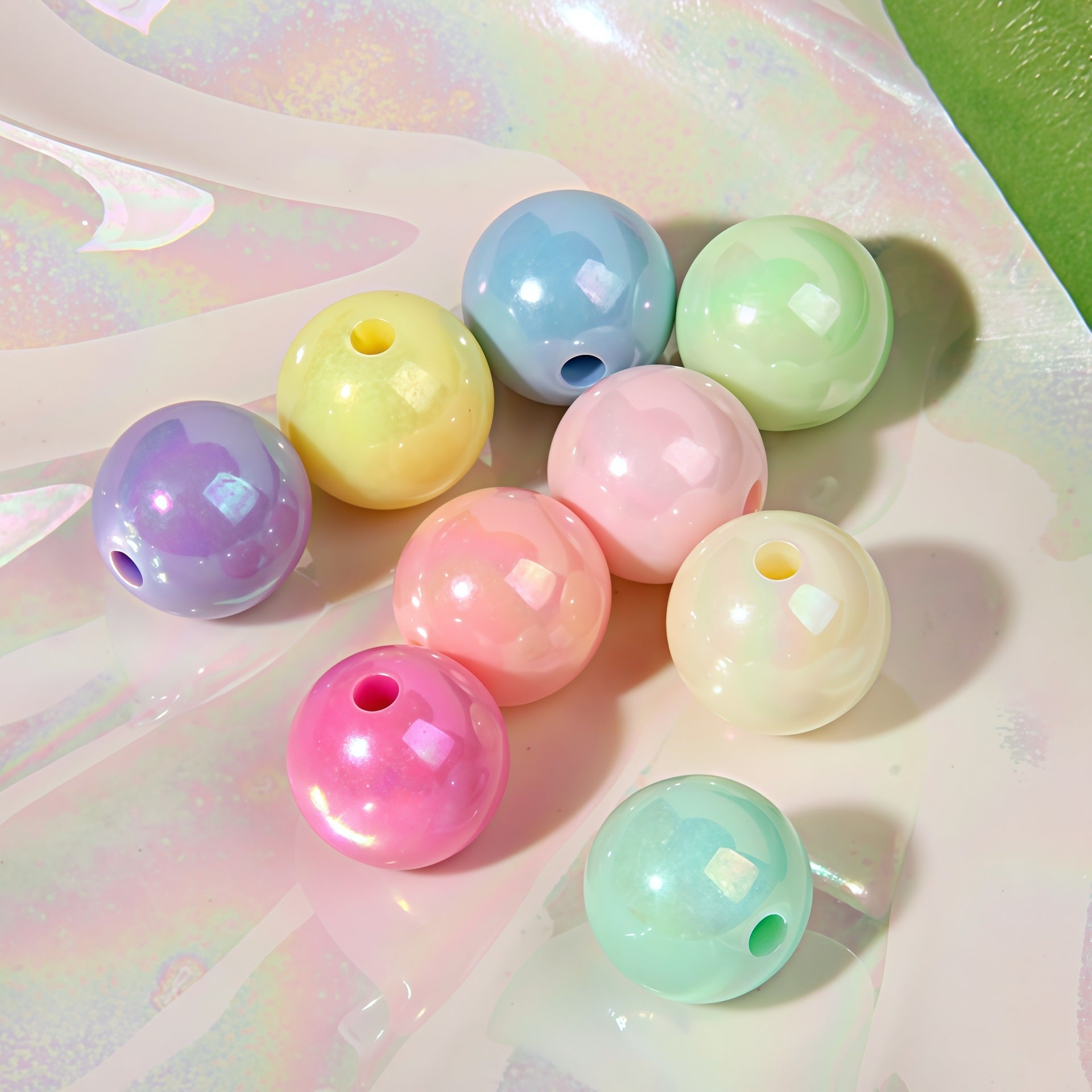 6/8/10/12/14/16mmAB Color-coated solid acrylic beads AB Loose beads diy Ornament Secondary image