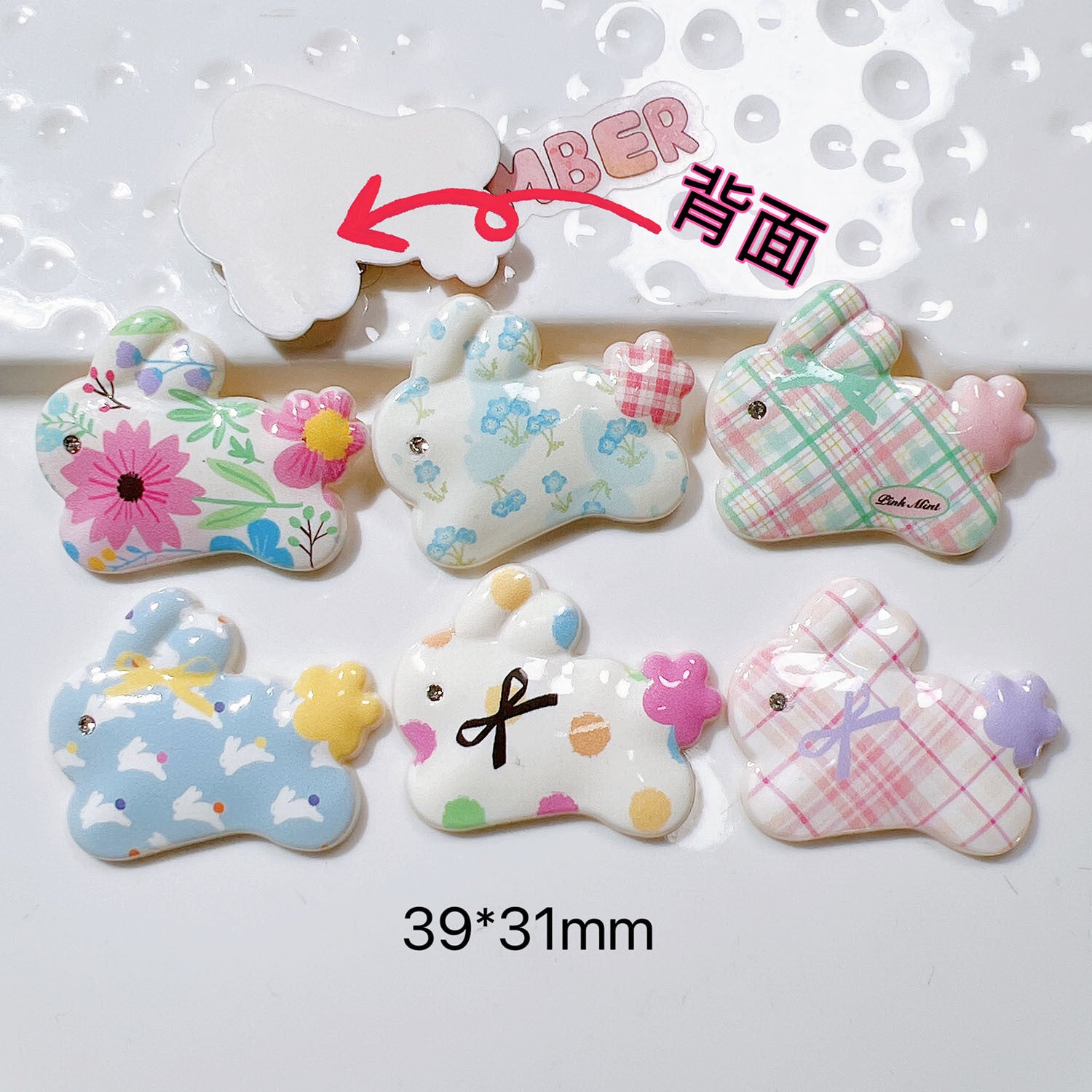 Plastic accessories diy Accessories, craft materials, shoe decorations, cream glue, children's hair clips, hair accessories, floral patches, rabbit Secondary image