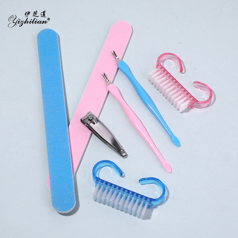 Nail care tool set, nail file, nail scissors, nail clippers, cuticle pusher 4-piece set Secondary image