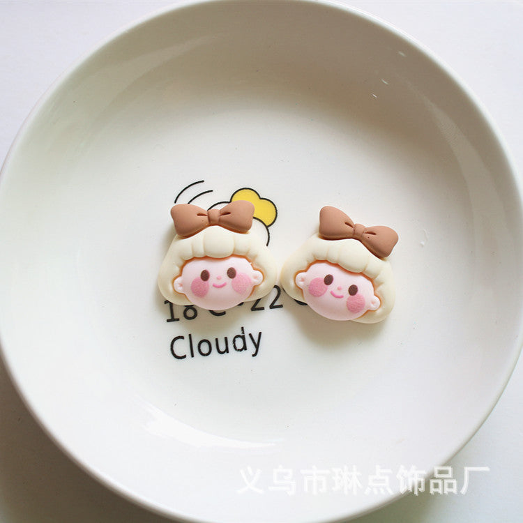 Milk tea color accessories DIY cream resin phone case beauty hair accessory materials for girls flowers Secondary image