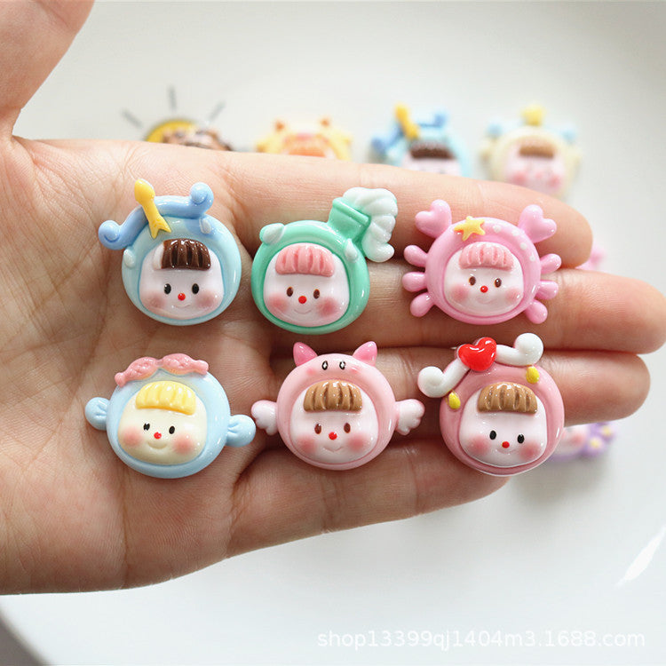 Twelve Constellation Sister Glossy DIY Cream Glue DIY Phone Case Pendant Hairpin Accessories Resin Parts Secondary image