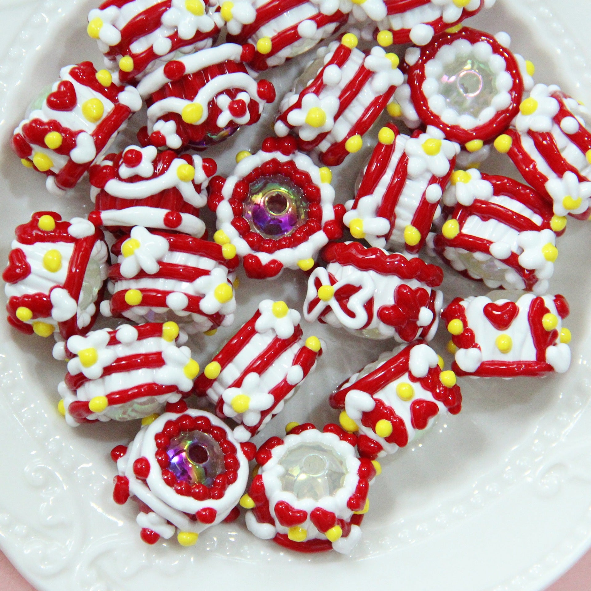 New Heavy Oil Beaded Christmas Hand Painted Beads diy Jewelry Materials Bracelet Accessories Phone Chain Beads Mixed Styles diy Secondary image