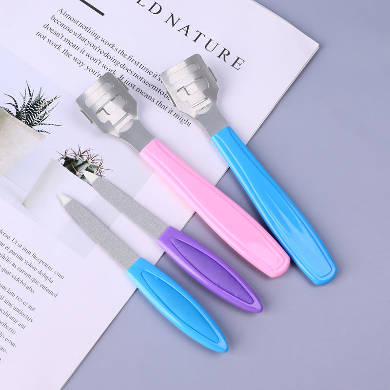 Foot file, foot skin scraper, dead skin remover, cuticle scissors, pedicure knife set Secondary image