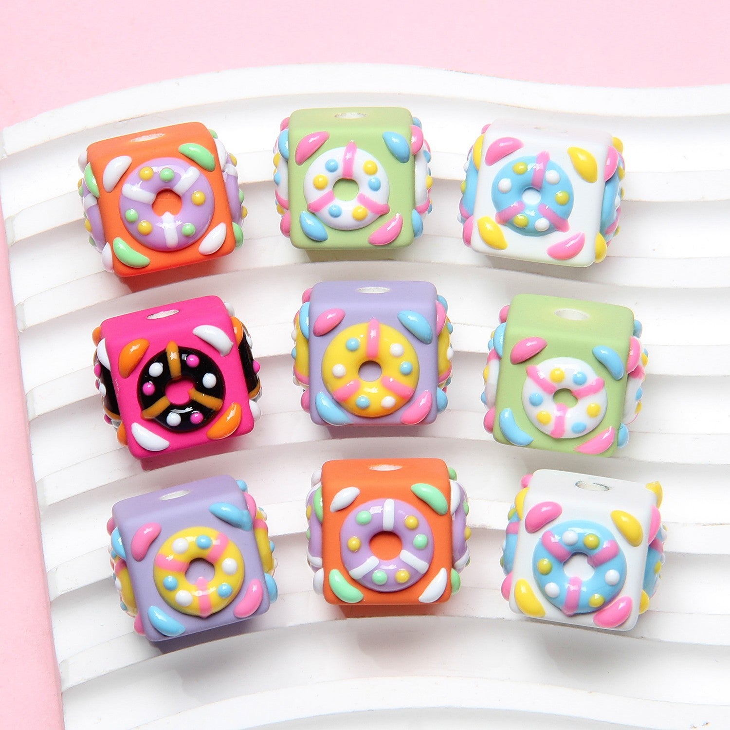 2026Swimming Ring Block diy Hand-painted Beads Loose Beads Colored Beads String Beads DIY Phone Chain Car Hanging Bracelet Accessories Secondary image