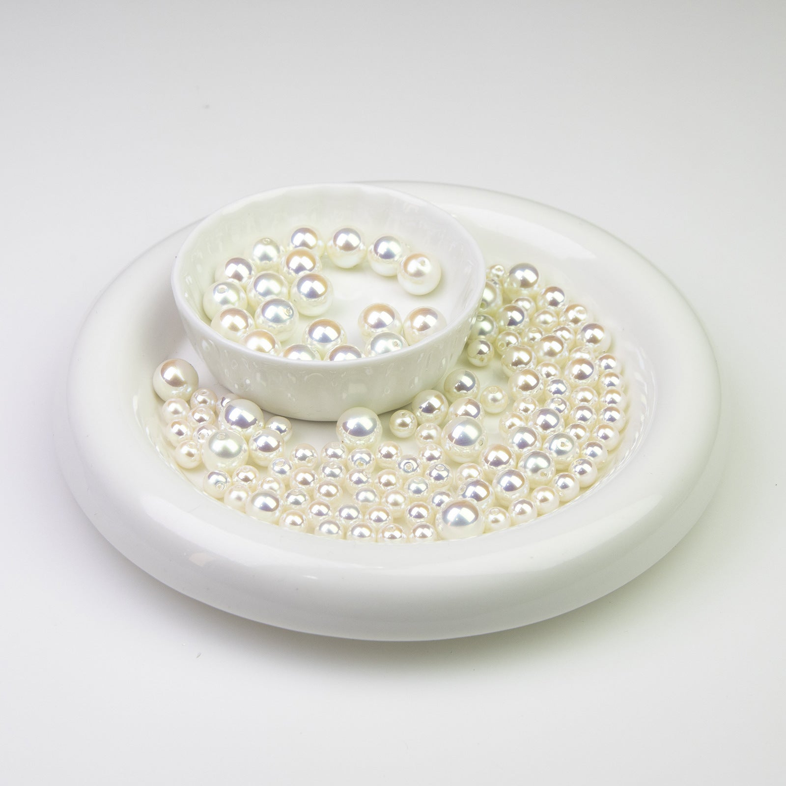 Deep Sea Pearl Electroplated Glass Pearl DIY Jewelry accessories with a light luxury and high-end feel, loose beads, cold moon beads Secondary image