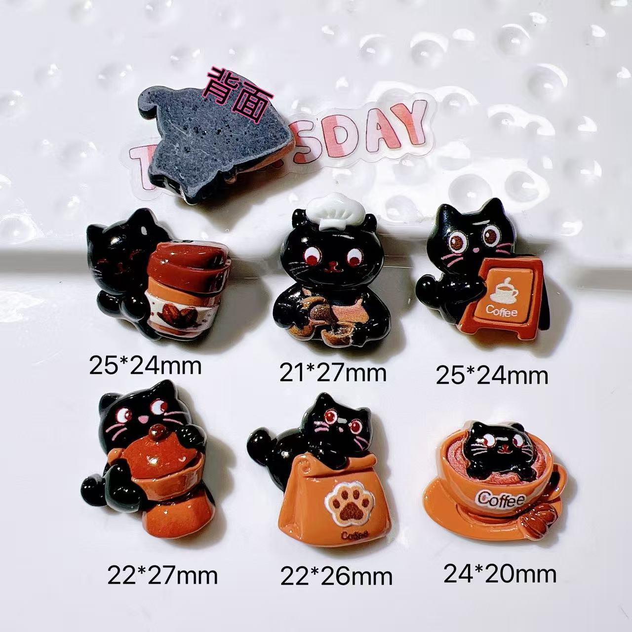 diy Accessories, shoe buckles, handmade materials, water cup stickers, cream glue patches, coffee cat Secondary image