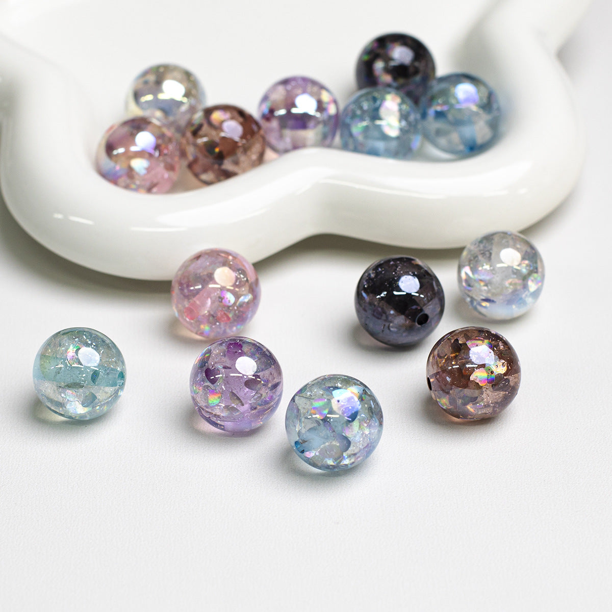 Star Kiss Candy Heart Shimmering Love Heart Electroplated Through-Hole Straight Hole Loose Beads diy Mobile phone beaded accessory parts Secondary image