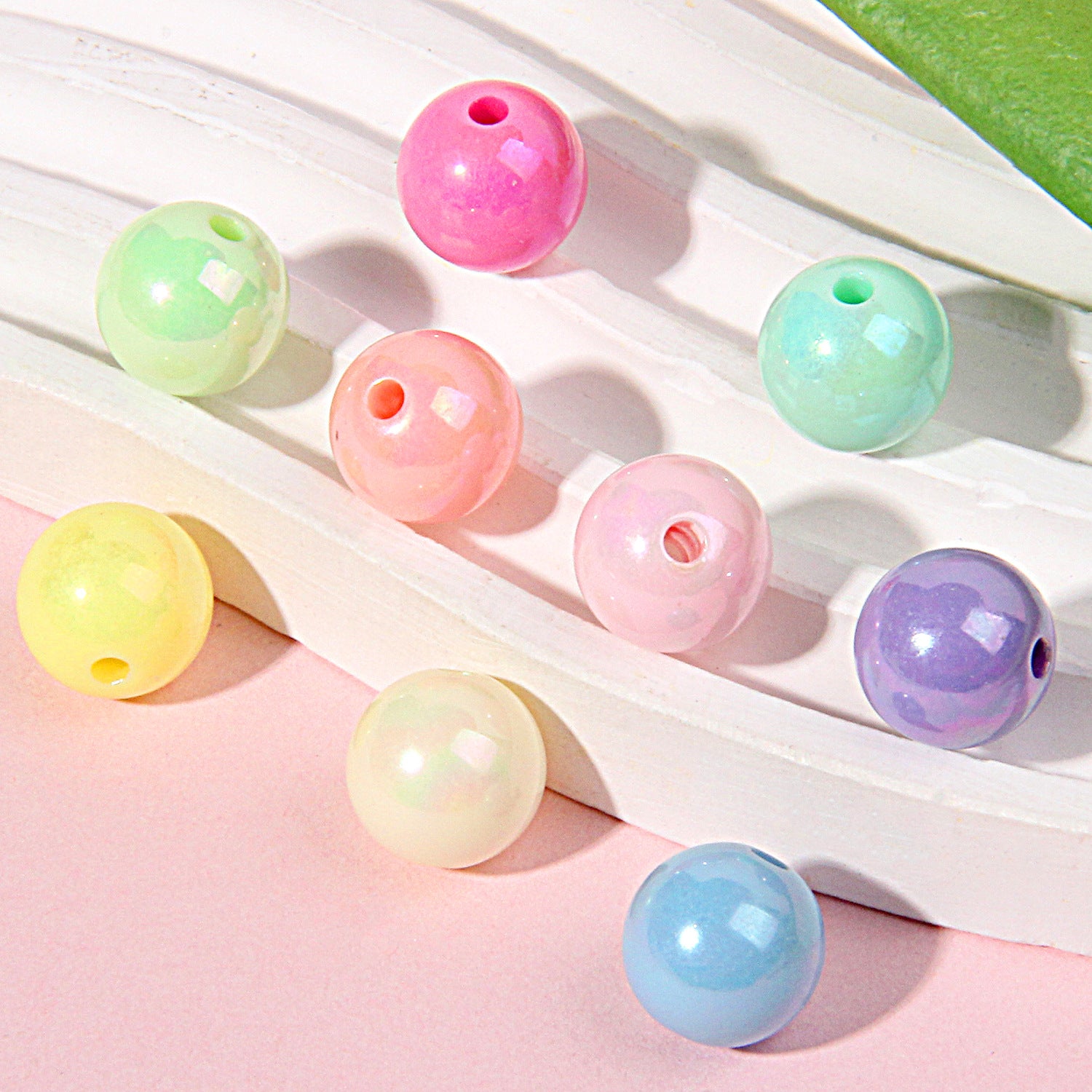 Card10Macaron Color Acrylic Round Beads DIY Phone Chain Bracelet Beads Loose Bulk diy Beads Secondary image
