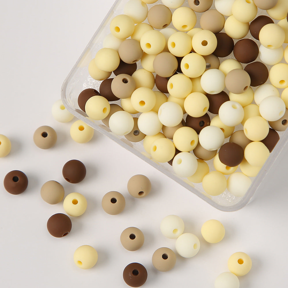 Macaron solid color acrylic matte finish mixed color beads handmade diy Mobile phone accessory bracelet Secondary image