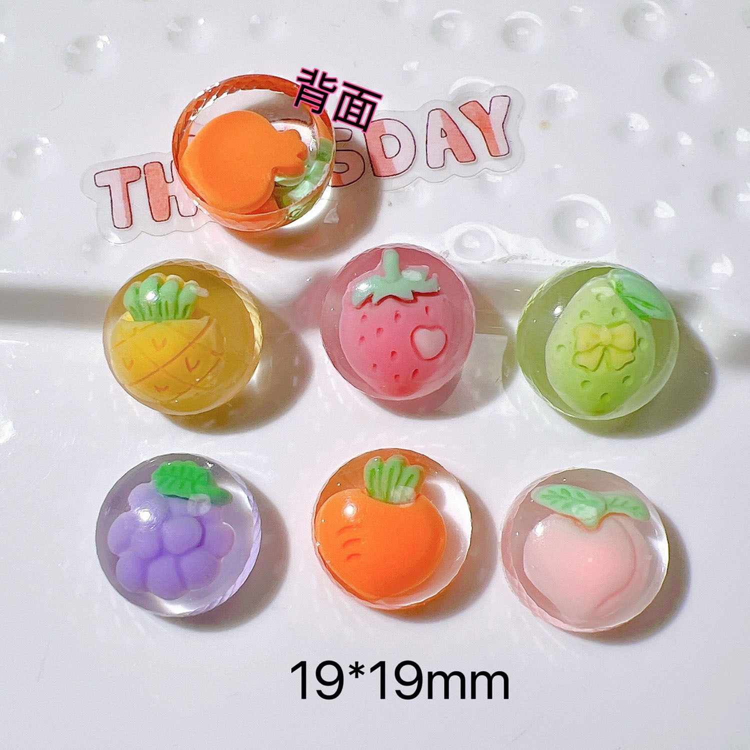 diy Handmade accessories, shoe decorations, water cup stickers, children's headwear, toys ab Half-round fruit placed inside the gel Secondary image
