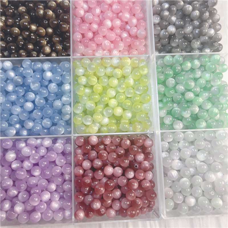 Colorful resin cat-eye through-hole round beads for handmade beading diy Loose beads, accessories, bracelet, necklace, jewelry materials Secondary image
