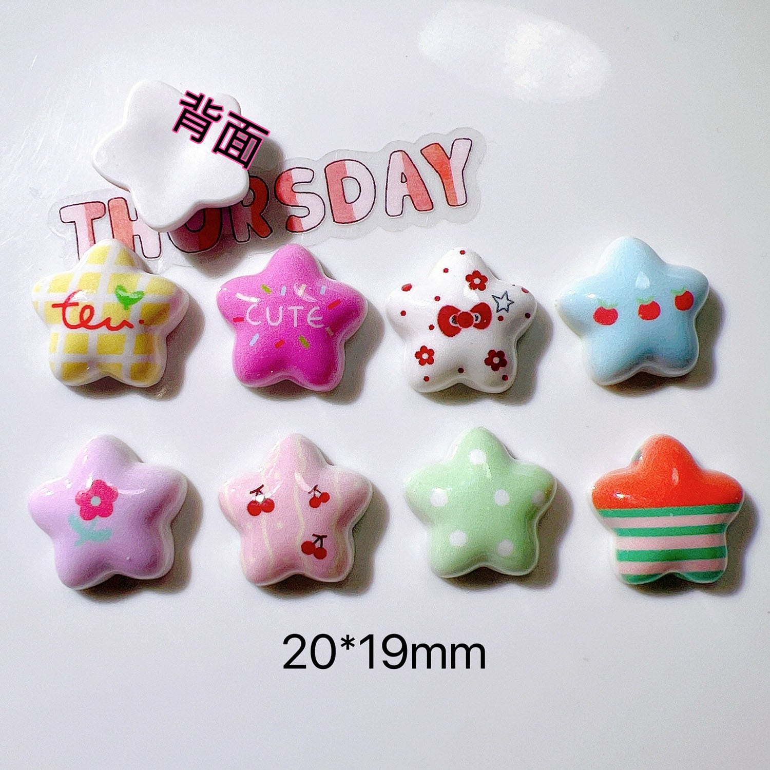 Acrylic Accessories diy Accessories, handmade materials, phone cases, cream glue, hair accessories, shoe embellishments, base materials, cherry, pentagram Secondary image