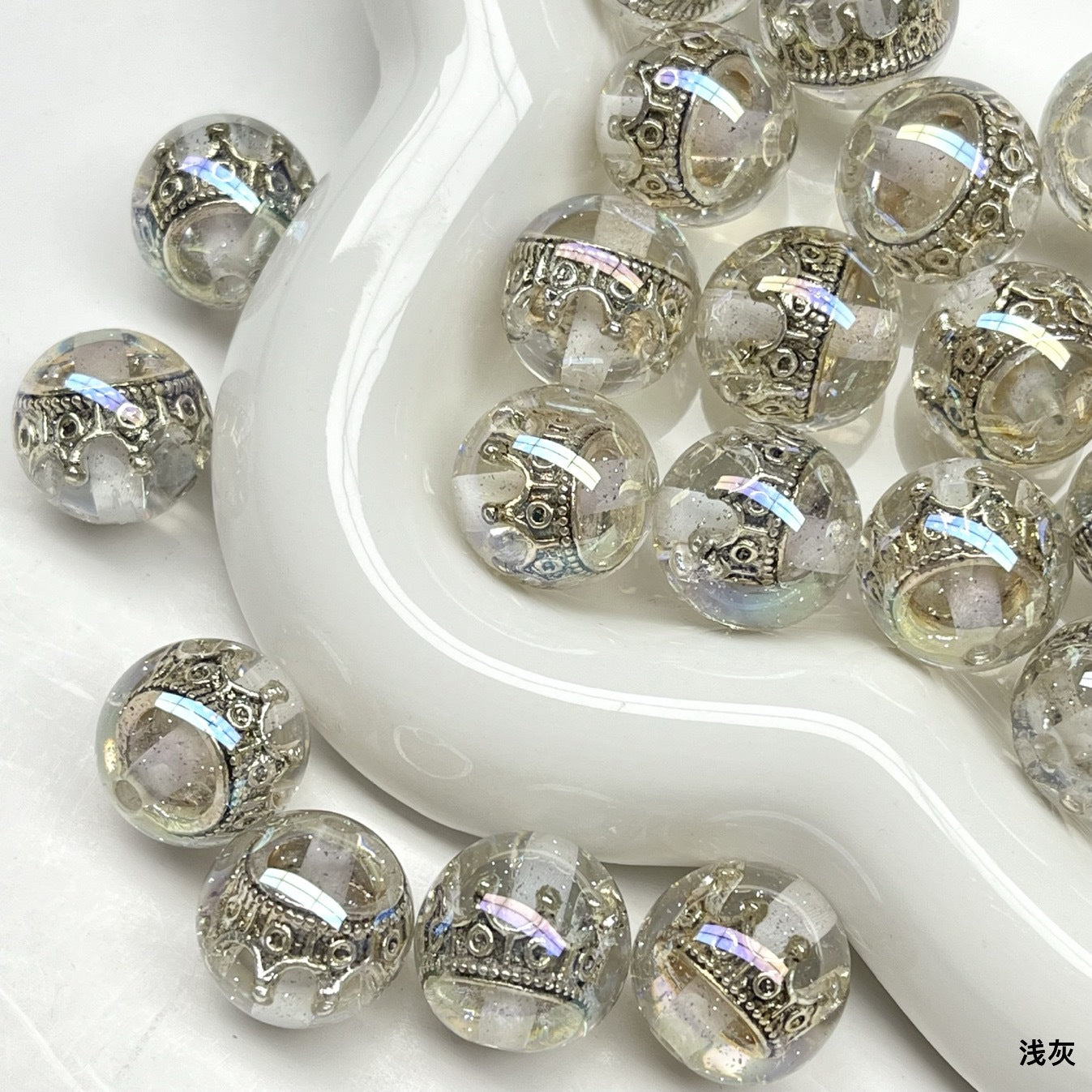 K16Tears of Royalty Cold Moon Electroplated Eco-Friendly Resin Crown Bead Phone Chain diy Material cart accessories Secondary image