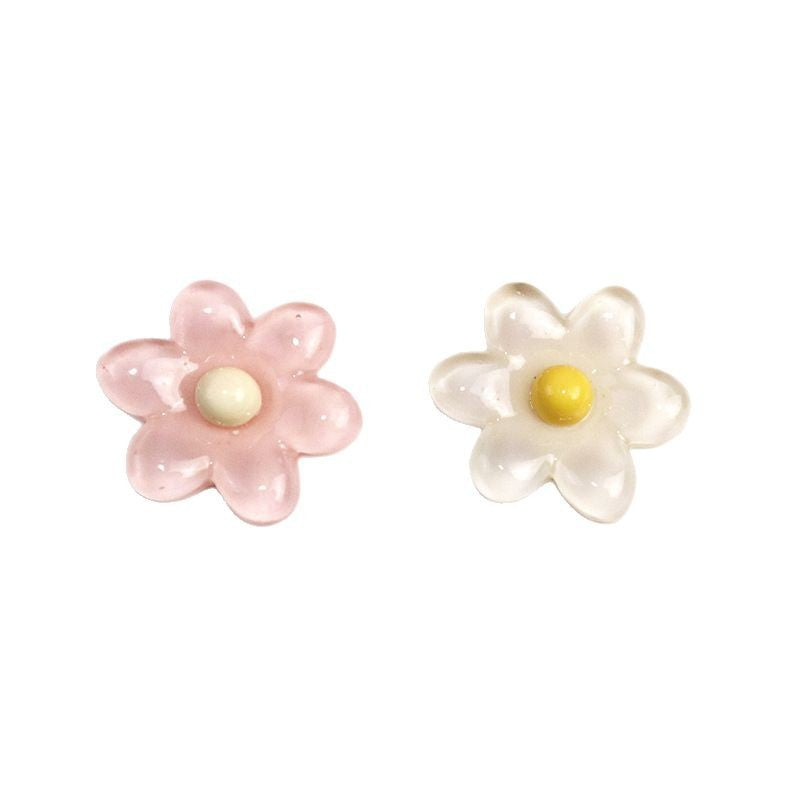 Transparent pumpkin flower DIY resin accessories, jelly transparent flowers, cream glue phone case, sweet earrings and hair clips Secondary image