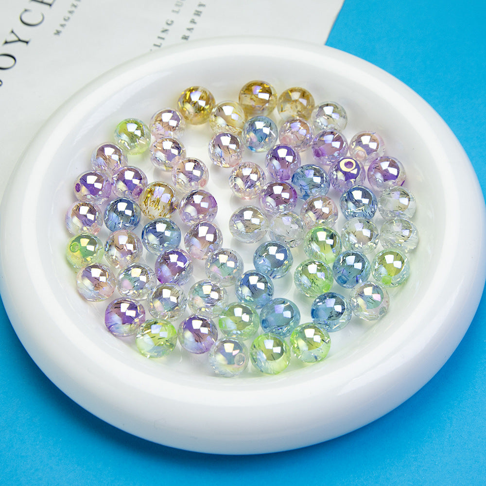 12mm Cold Moon Crushed Ice Beads, High-Gloss Electroplated Resin Beads, Wear-Resistant Straight Hole Loose Beads diy Jewelry Beads Secondary image